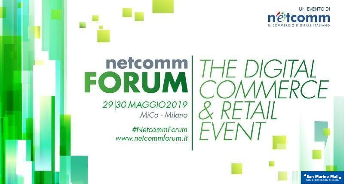 SanMarinoMail's tweet photo. Mancano pochi giorni all'evento dell'anno su e-commerce, digital e business innovation: il Netcomm Forum. Grazie a @ConsNetcomm per l'organizzazione.
Noi saremo presenti allo stand D28 con tante novità! Venite a trovarci!
#sanmarinomail #digitalinnovation #netcomm2019 #ecommerce https://t.co/TtIBQoQwZY