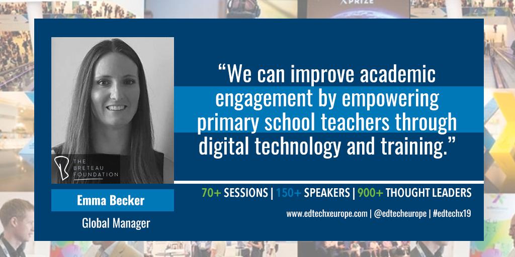 EdTechEurope's tweet photo. Meet our speakers: Emma Becker from @BreteauFound will be discussing how Breteau Foundation's projects are scaling EdTech in schools! Find out more at 👉https://t.co/uk85y88tH5! #edtech #EdTechX19 #meetourspeakers #EdTechXGlobal https://t.co/pbxNZnBopV