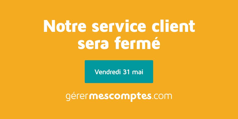 gerermescomptes's tweet photo. [ #Pont ] 
Nous serons exceptionnellement fermés le 31 mai. Nous vous souhaitons un très bon (long) week-end. https://t.co/UVeaSgrzH8