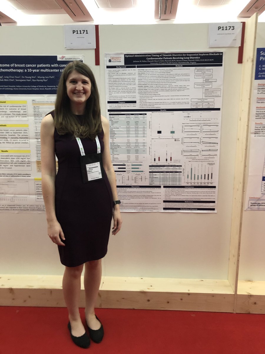 In “you go girl news” very proud of our PGY2 resident this year, Julianne Fallon, who is hanging out at the #ESC_HFA #HeartFailure2019 meeting. She was a finalist and runner up for the clinical case award and is presenting her research project on loop+tzd timing. @VCUPharmacy