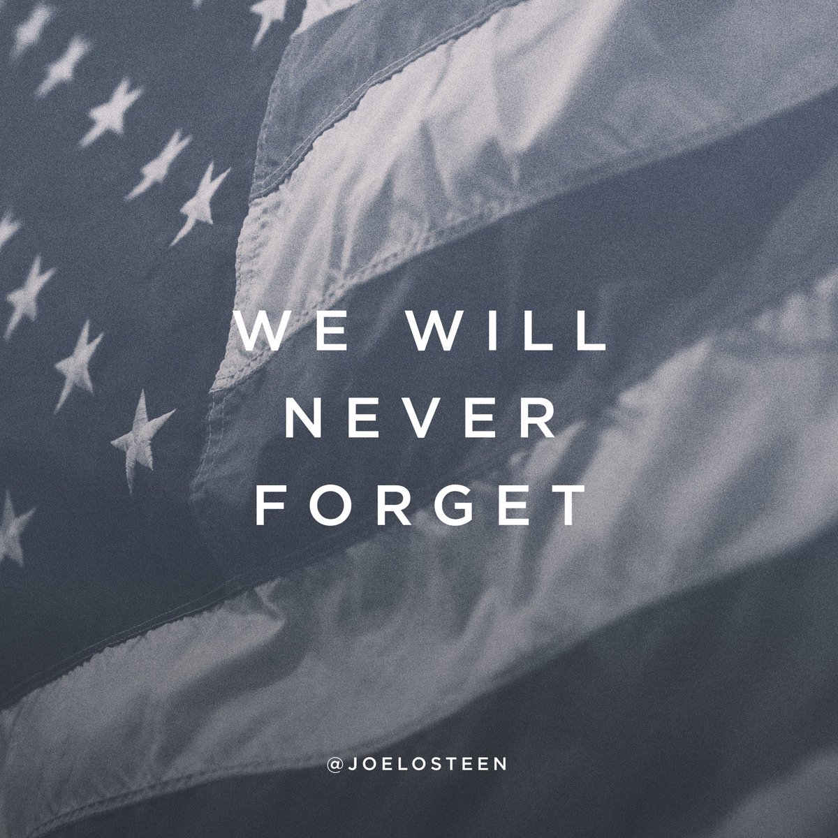 JoelOsteen's tweet photo. We remember the fallen, we honor their sacrifice for our country, and we pray for their families. We pray for God’s peace, protection, and provision for all of our men and women serving in the armed forces.  May God Bless America. https://t.co/aTpybp3HSK
