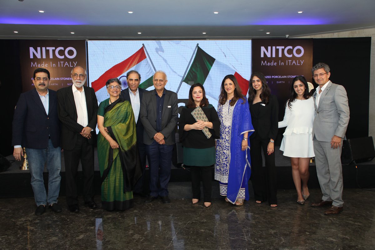 NitcoLtd's tweet image. Take a look at some stellar moments from the launch of our “Made In Italy” tiles collection – Glazed Porcelain Stoneware! Hon’ble Consul General of Italy in Mumbai, Stefania Costanza and distinguished architects like #HafeezContractor, Prem Nath &amp;amp; #BrindaSomaya graced the event.