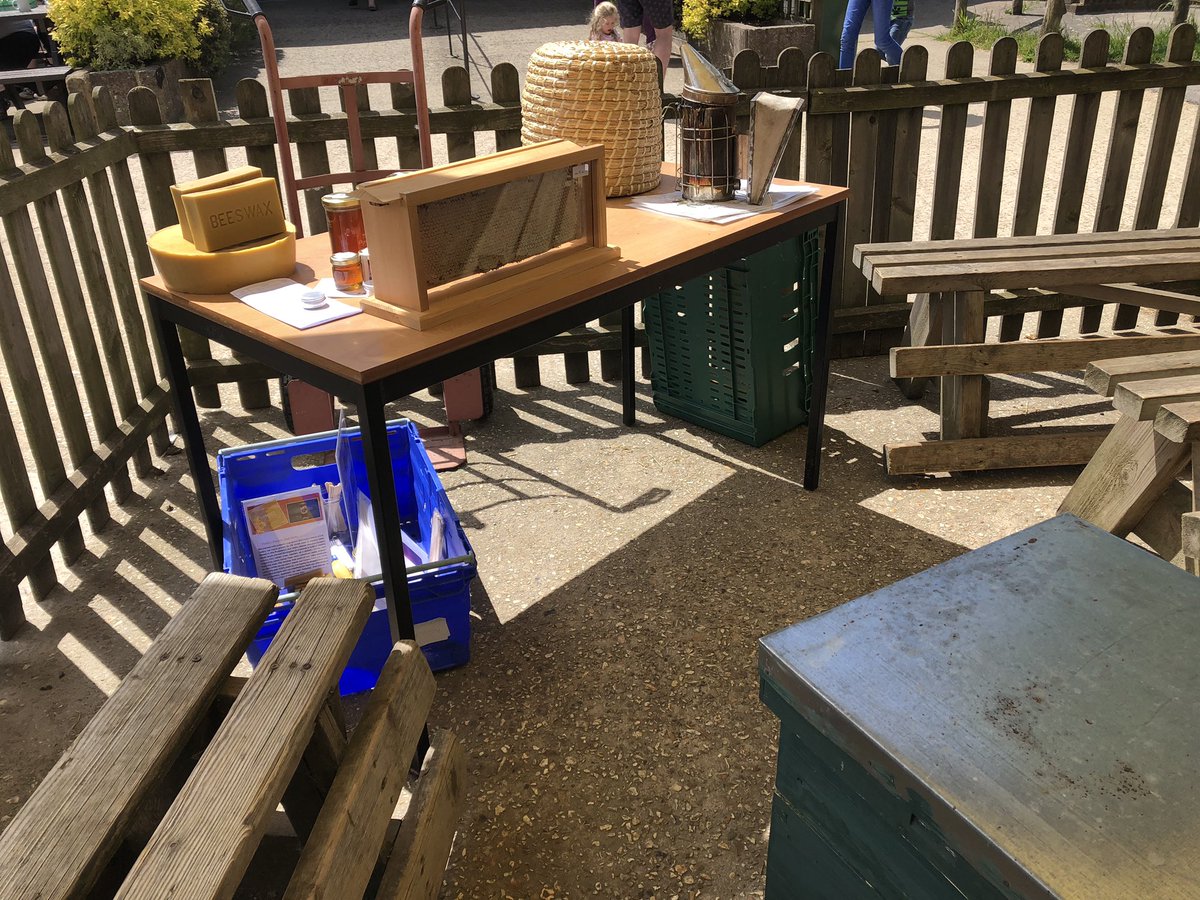 We are <a href="/FarmerPalmers/">Farmer Palmer's</a> today talking about all things bee. We have our demo hive showing the kids what abhovr looks like inside.