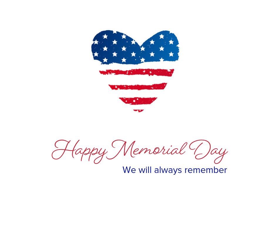 Today we celebrate Memorial Day and remember all of those who have given their lives to protect our freedom. We will always remember. #MemorialDay