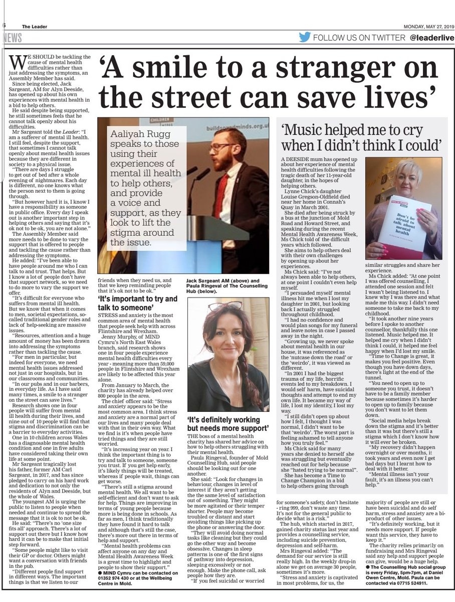 Aaliyahrugg1's tweet photo. You can read my feature on mental health in today's edition of the Leader!💚 #mentalhealth #MentalHealthAwarenessWeek https://t.co/DbO05etdgu