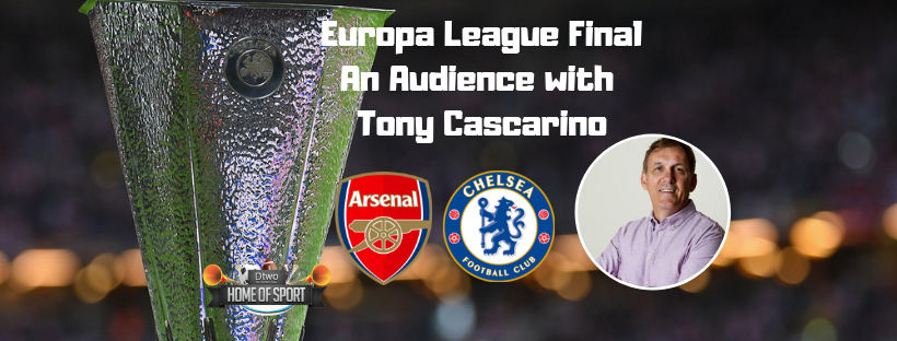 WillDalton01's tweet photo. Got plans for the #EuropaLeague final? Join me and Tony Cascarino in #Dtwo - Tickets only €10 and you get a free pint! Get yours now at the link below https://t.co/68tIc6xGtm #chelsea #arsenal https://t.co/zgq3Bx16bP