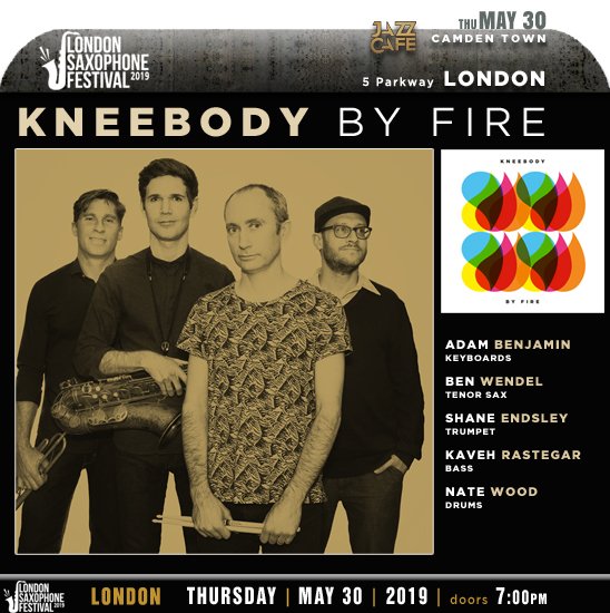 jazzsharing's tweet photo. 2nd @londonsaxfest 2019 #London
* @kneebody [#AdamBenjamin @benwendel @kavehrastegar @natewoodmusic #ShaneEndsley]
→https://t.co/PZgHYKySy9
@TheJazzCafe Thu | MAY30 | 7:00pm
→https://t.co/cSQfhfUan7  
>https://t.co/x1AdsQpxl0
* opening act: @Ivoneame → https://t.co/o5M1m8ViNp https://t.co/yBEg1q72PP