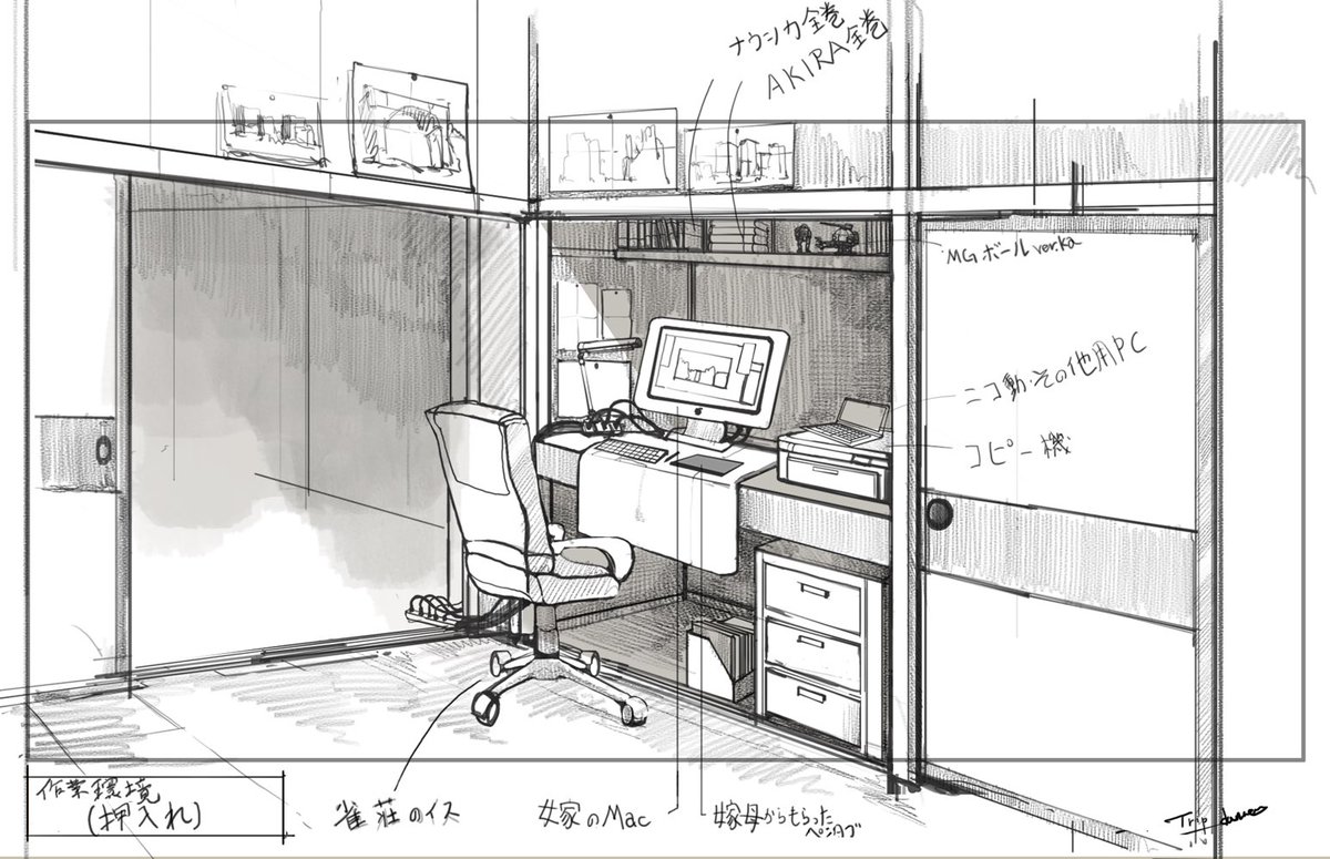 絵描きさんの作業環境が見たい 今は多少改善されたけど 2年くらい前はこんな場 Tripdancer Gameillustの漫画