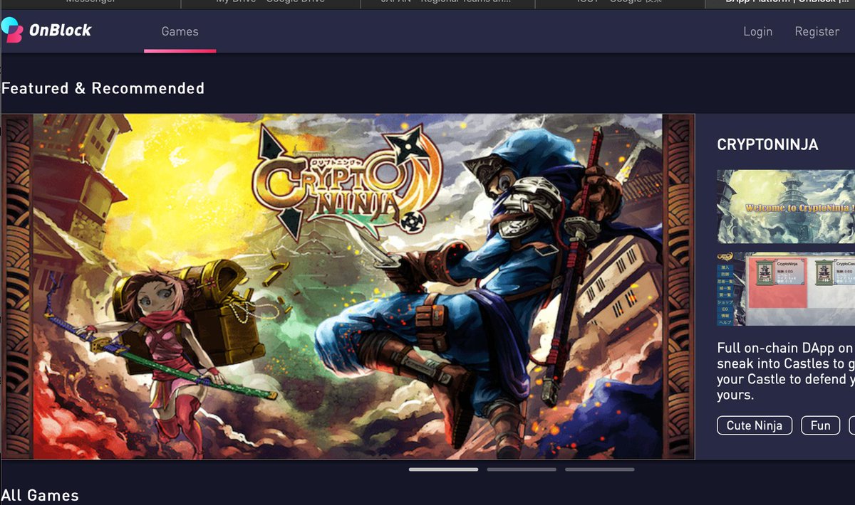 CryptoNinjaGame's tweet image. You can now play CryptoNinja on onBlock !!onblock.me/games You don't need any technical knowledge, you don't even need a wallet !! You can start playing the game very easily!! @IOSToken_jp  @IOStoken