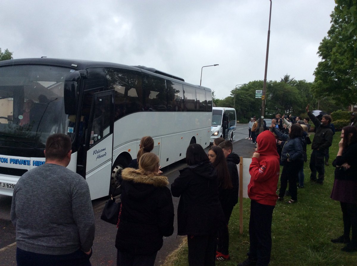 MauricewoodPS's tweet photo. And they are off!! We hope our P7s all have a great time at Benmore.  Enjoy every minute.  New experiences, new challenges, making new friends and having fun!! Follow them this week with their own twitter feed @P7Leavers2019.  @BilstonPrimary @Glencorse_PS @RoslinPS https://t.co/MTlHI7P1Xq