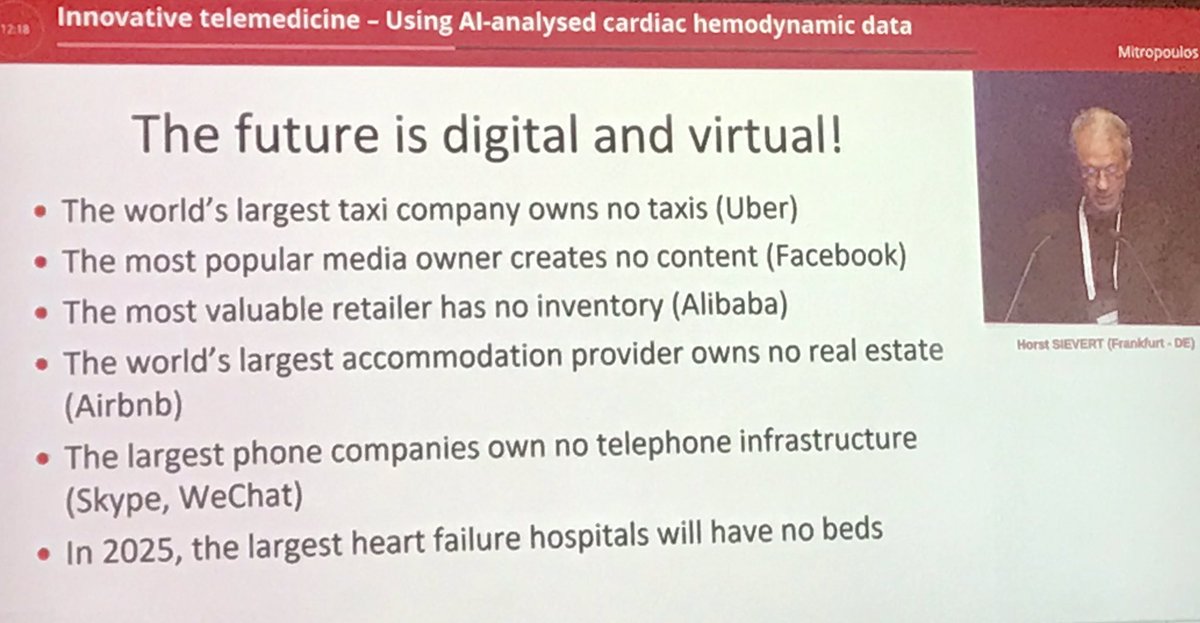 Artificial Inteligence: In 2025 the largest heart failure hospital will have no beds #HeartFailure2019