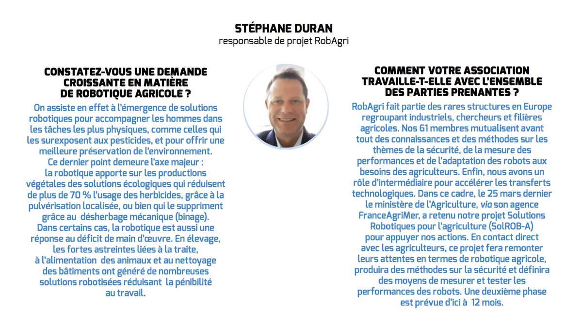 AxemaFR's tweet photo. Stéphane Duran de @RobagriO a répondu aux questions d'@AxemaFR dans le nouveau numéro du magazine des #Agroéquipements #RobotsAgricoles #Robotique #Agriculture ⤵️ https://t.co/SMhnNMZvXu