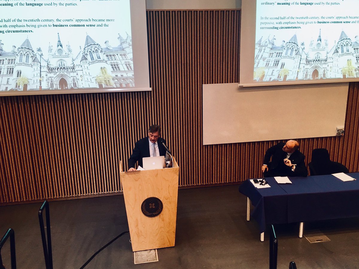 JillJarnsater's tweet photo. Unique lecture by Sir Nicholas Hamblen, Lord of Appeal in Ordinary in the Court of Appeal of UK on ”Interpretation of Contracts by English Courts” @WMUHQ https://t.co/lRBvJpBPGh