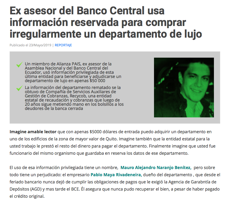 shababaty's tweet photo. #MauroAlejandroNaranjoBenítez de AlianzaPAIS,ex asesor del #BancoCentral, usó información privilegiada para beneficiarse y adjudicarse un departamento de lujo en apenas $50,000
Los de #AP no solo ROBAN fondos públicos,roban bienes a la gente
SON LADRONES
https://t.co/gysCInZ9xo https://t.co/cSXn0ulPIn