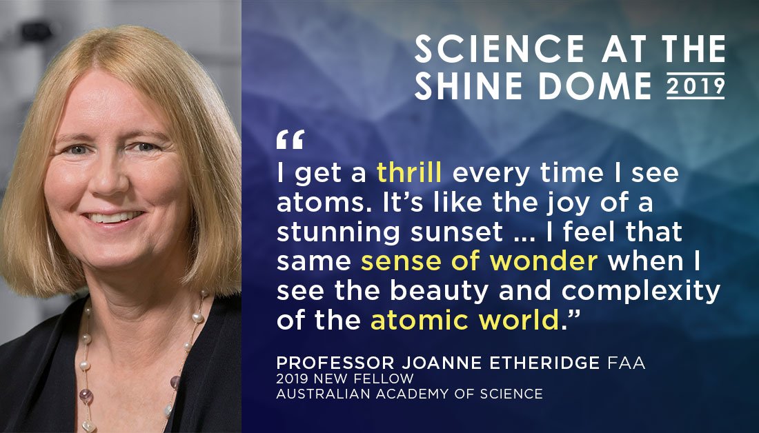 Australian Academy of Science (@science_academy) on Twitter photo Professor Joanne Etheridge FAA of <a href="/MonashUni/">Monash University</a> has developed new electron microscopy techniques to measure the structure of materials at the atomic scale.
<a href="/Monash_Science/">Monash Science</a> #ShineDome19 Professor Joanne Etheridge FAA of <a href="/MonashUni/">Monash University</a> has developed new electron microscopy techniques to measure the structure of materials at the atomic scale.
<a href="/Monash_Science/">Monash Science</a> #ShineDome19