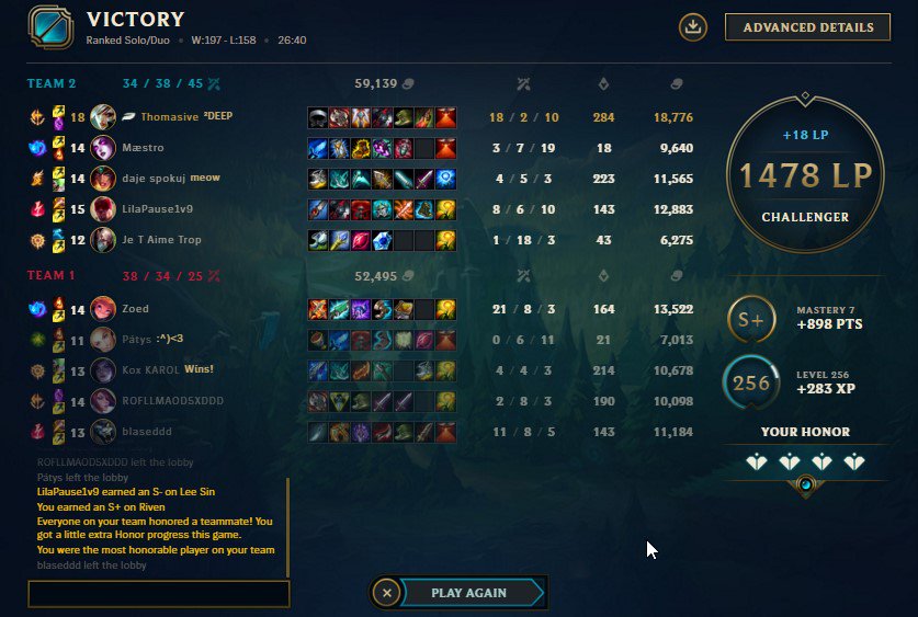 rank 1 + last game that got me there S9 looking really good xD