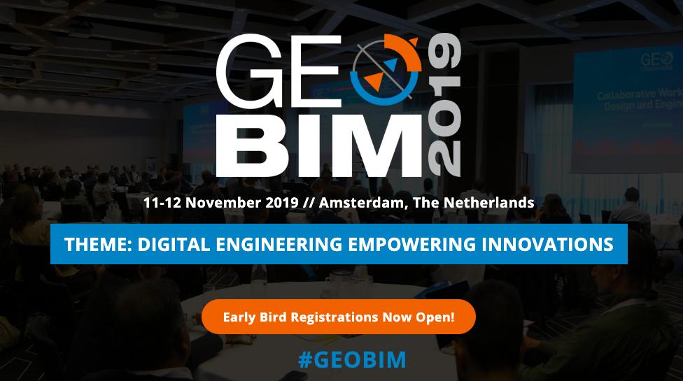 **Early Bird Registrations NOW OPEN for #GEOBIM 2019 scheduled from 11th-12th November 2019 in Amsterdam, Netherlands. We are talking about #digitalconstruction, #BIM, #geospatial and #ConTech in the AEC industry! Reserve your seat today: geo-bim.org/europe/express…