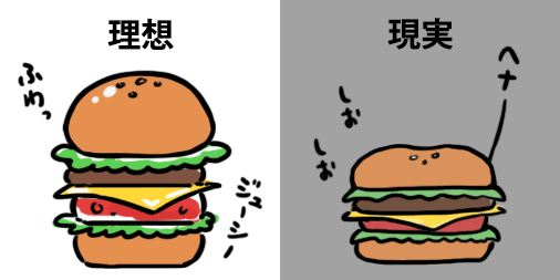 【見本と現実に出てくる商品のギャップ】

2分の1では…

#Dybe #Dybeマン #イラスト #1日1モヤ絵 