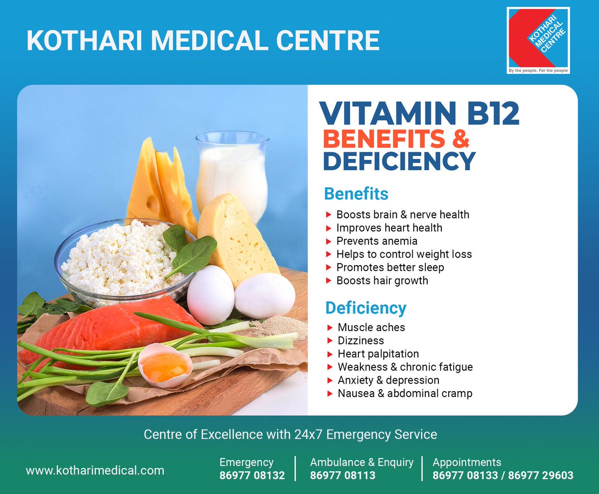 Kothari Medical Centre Pa Twitter Vitamin B12 Deficiency Is More Common In People With Heart Problem Anxiety Other Diseases As Well As There Are So Many Benefits Like Boost Nerve