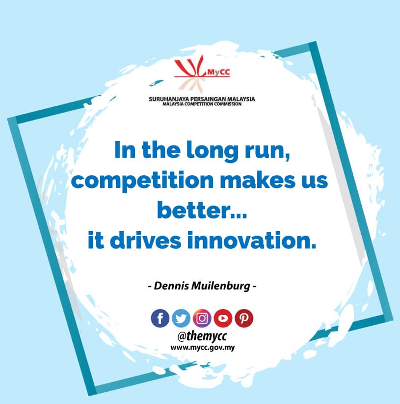 theMyCC's tweet photo. In order to continuously evolve, companies need competition.

#bebaskartel #promotingcompetition #protectingyou #malaysia #kpdnhep #mycc https://t.co/wDRrxP9myS