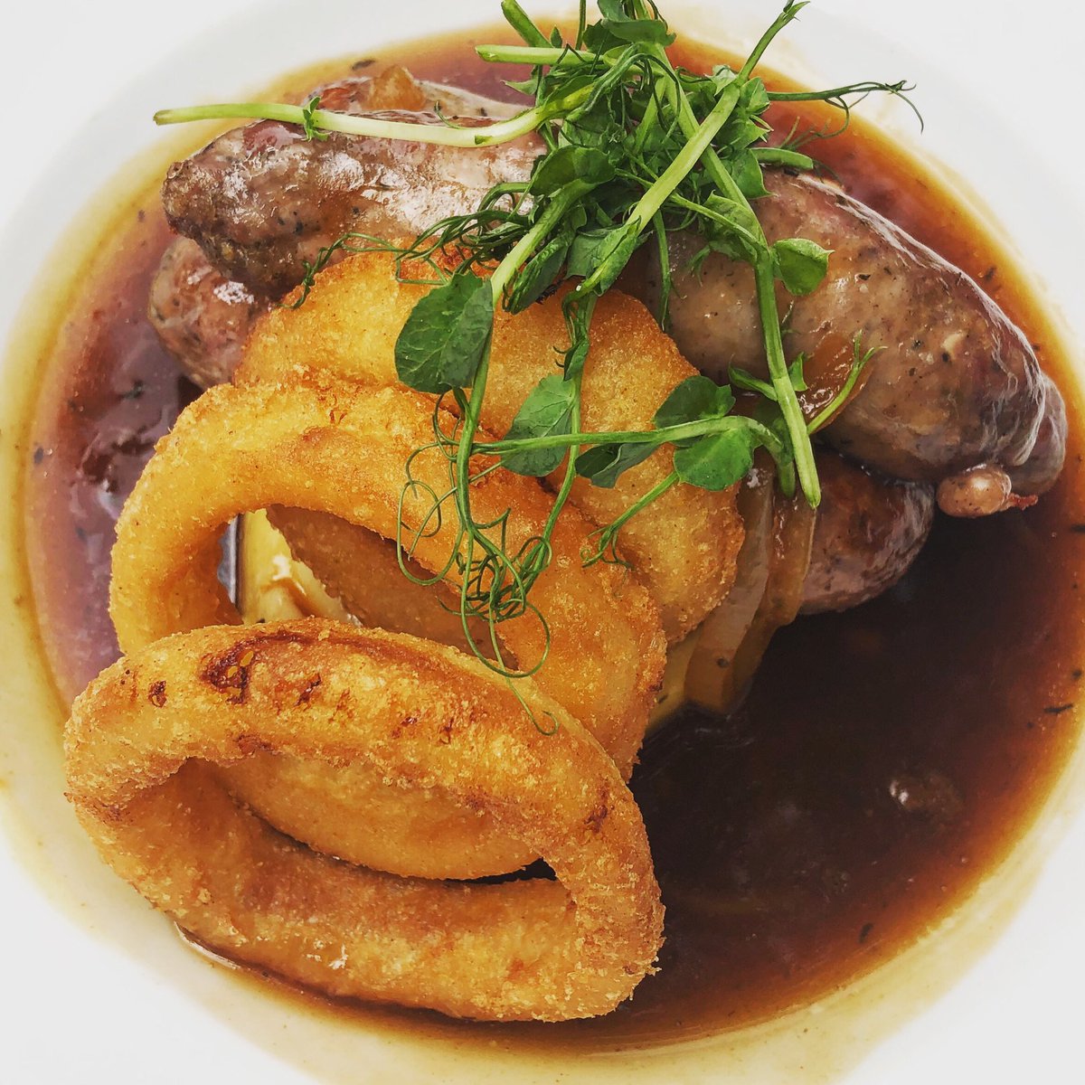 Wild Boar sausage &amp; mash at The Belgian Monk - one of our all time favourite lunch spots 🍽👌🏻🍺 #belgianfood #norwich #norfolk