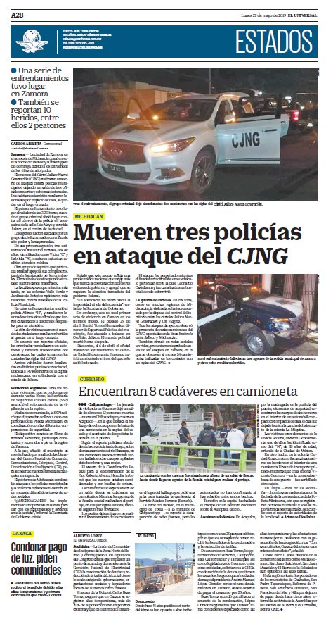 ¡Buenos días, lectores! Iniciamos la jornada informativa con la portada de EL UNIVERSAL y sus secciones este lunes 27 de mayo eluni.mx/u1fiuft