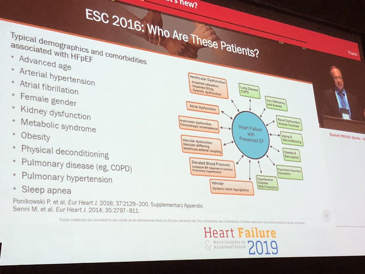 #HeartFailure2019 Burkert Pieske on the diagnosis of HFpEF. Superb lecture from the leader in the field! 🔥😎