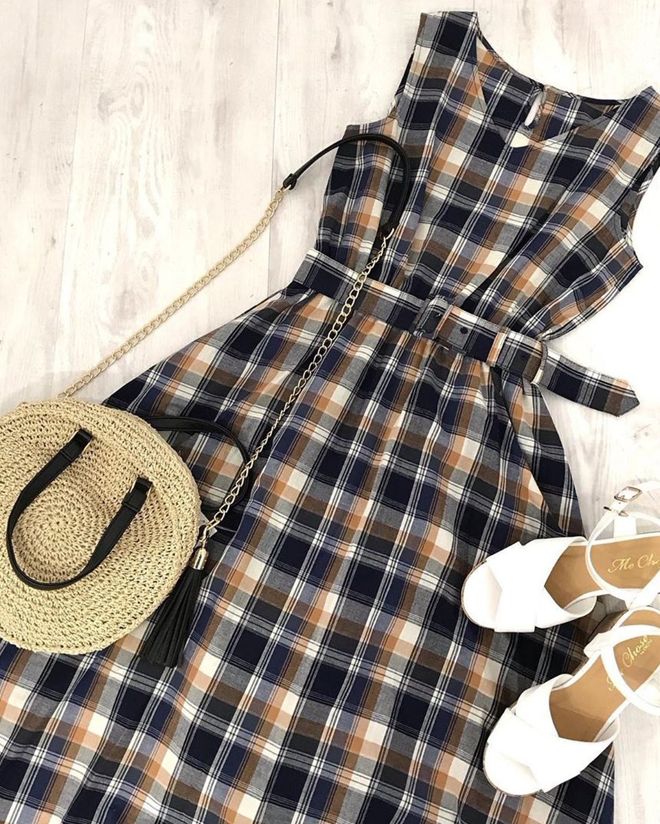 Ingni Store イング公式 再入荷アイテム マドラスチェック ワンピース 3 990 ナチュラルな雰囲気が可愛い ノースリワンピ ウエストがゴムできゅっと絞ってあるから 低身長さんもスッキリした印象で着られる 再入荷アイテム