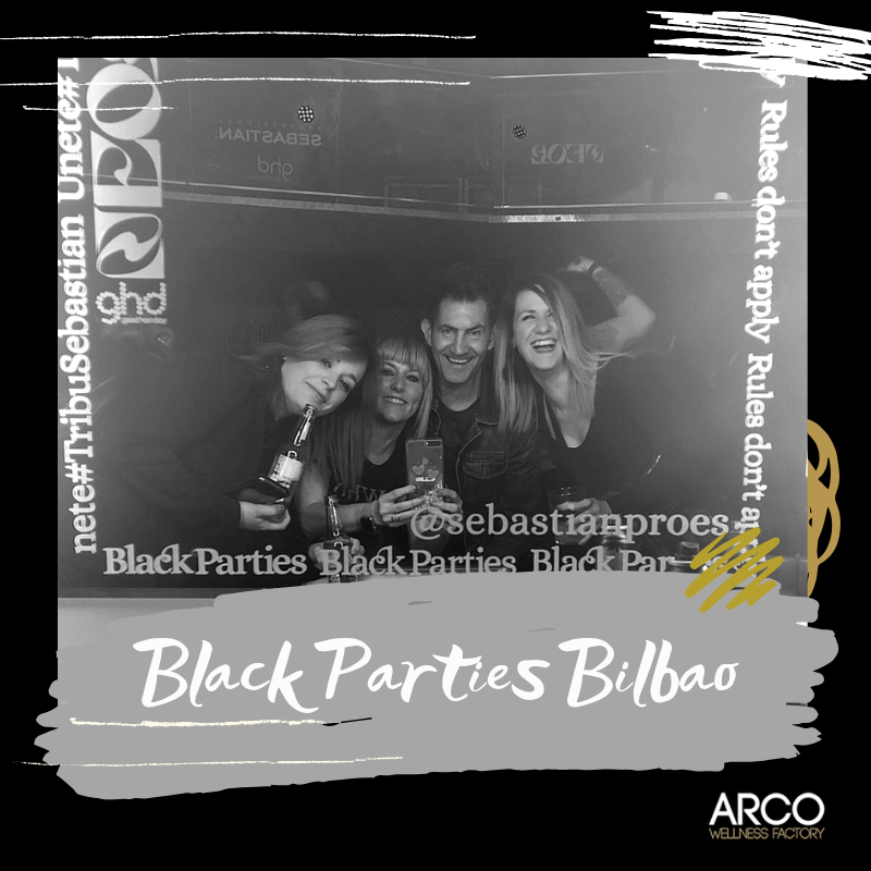 arcopeluqueria's tweet photo. Iñaki, Ainara, Janire e Itxi en la fiesta más dark de la peluquería: la blackparty organizada por @SebastianProEs, @ghdspain y @Neo2_Magazine Una fiesta muy loca, muy creativa donde lo dimos todo. 🖤🖤
#BlackParties #sebastianers #whatsthenext #TribuSebastian @Desperados_es https://t.co/1iV4MExWVH