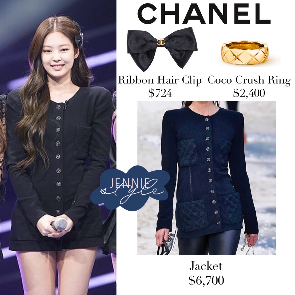 JENNIEKIMJENNIE on X: Omo!!! So not only the ribbon brooch and earrings  were Chanel, the whole outfit was actually Chanel as well!!! And  surprisingly the outfit was vintage 1994!!! 😮😮😮 The stylist