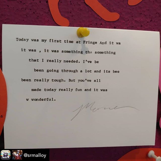 OrlandoFringe's tweet photo. Repost from @srmalloy - Be kind. Be love. Be art. Welcome to fringe family. You always have a home with us. #ofringe28 #orlandofringe #orlandodoesntsuck #supportthearts. #art #love #livetheatre #letsgetdrinksonthelawn https://t.co/n45HtzHIDw https://t.co/yuVW9YhBpQ