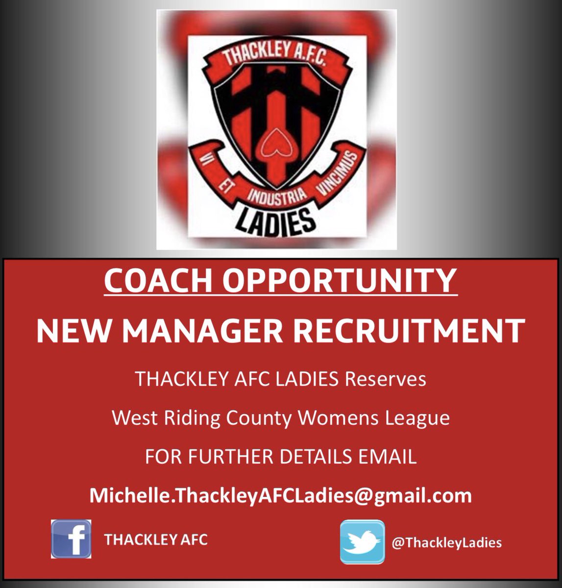 COACHES FANCY A NEW CHALLENGE? 

We have an exciting opportunity for someone to join our successful team of staff progressing the club as part of its ambitious plan. 

Do YOU want to be part of it? 👇