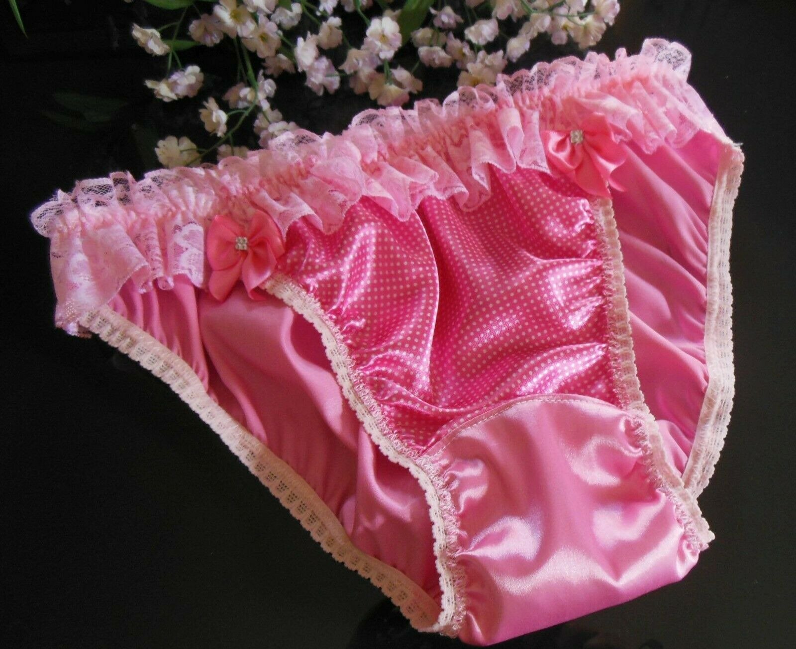 “Gorgeous Silky Satin Pink Tanga Panties. 