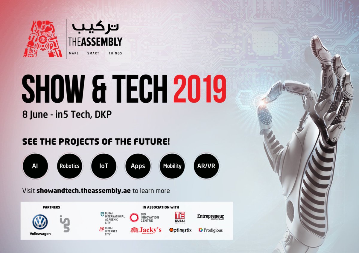 EntMagazineME's tweet photo. Save the date: @MakeSmartThings is hosting its second edition of Show & Tech, an exhibition of DIY projects by tech enthusiasts from all over the UAE, at @in5dubai on June 8th. Register here to be a part of this event: https://t.co/89FVYygM60 #tech #entrepreneurs #MakeSmartThings https://t.co/QpcTPH1jhc