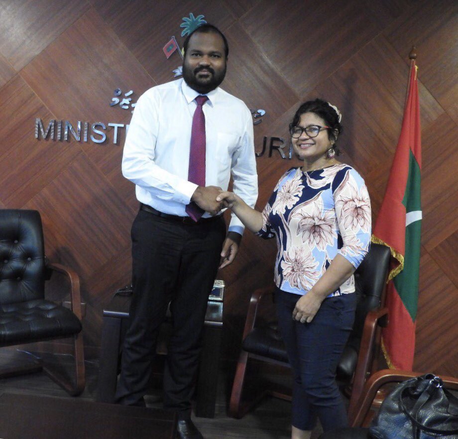 The Ministry of Tourism, #Maldives has just assisted us in obtaining a substantial financial sponsorship towards the #AIMaldives2019 event. Thank you Minister <a href="/ali20waheed/">Ali Waheed</a> and thank you the staff of <a href="/TourismMv/">tourismMV</a> for your continued support in ensuring the conference is a success.