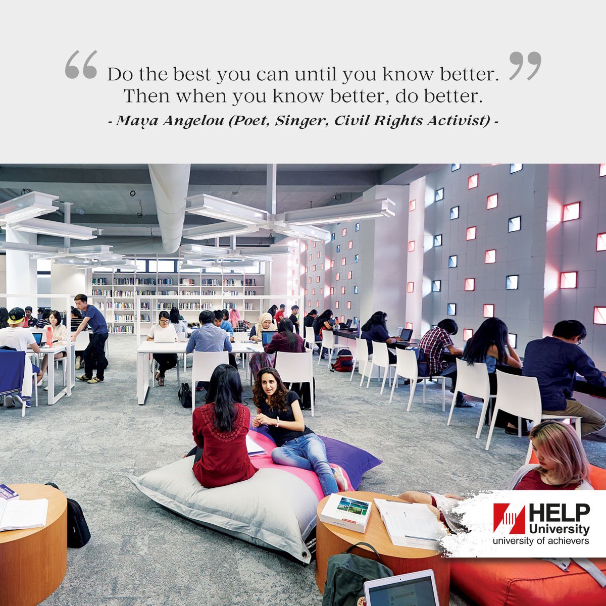 HELPUni's tweet image. “Do the best you can until you know better. Then when you know better, do better”
Maya Angelou, poet, singer, civil rights activist

#MondayMotivation #HELPUniversity #HELPUni #IAmAnAchiever