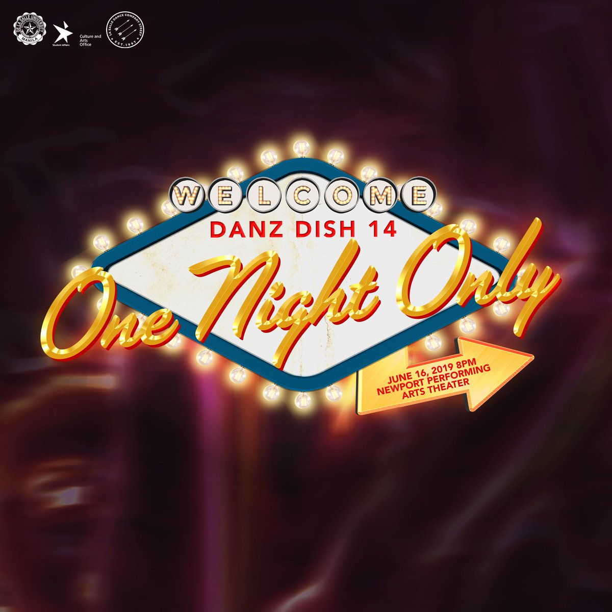 Ehkooh's tweet photo. An extravaganza is happening for one night only! ✨

La Salle Dance Company - Street proudly presents,

“Danz Dish 14: One Night Only”

June 16, 2019 | 8PM

Newport Performing Arts Theater, Resorts World Manila https://t.co/0hrJK6Of9w