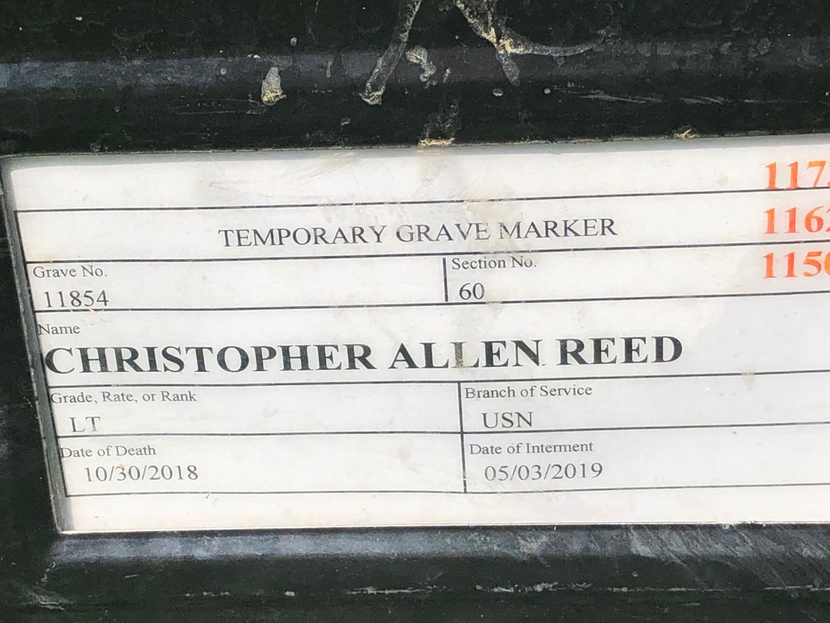 Lieutenant ￼Chris Reed was only recently laid to rest here, so he doesn't have a headstone just yet.Chris was one of the first friends I made when I checked in to EOD Mobile Unit Five on Guam back in 2011. He and his family could not have been more welcoming.