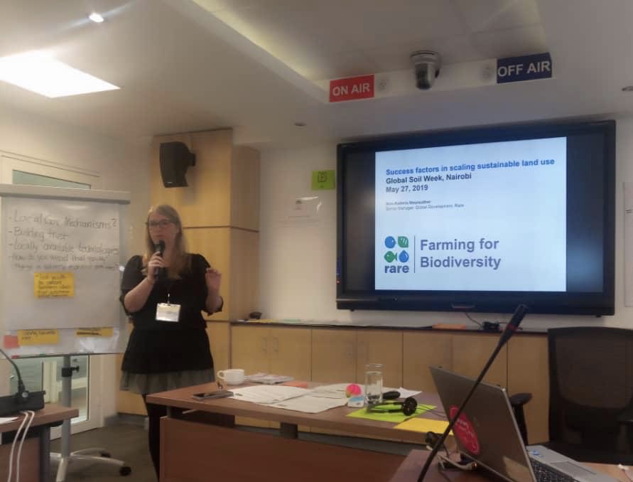 We’re kicking off @GlobalSoilWeek 2019 with @tmg_Think in Nairobi. Our @Annie_K47 shares how we spotlight local solutions for improving soil quality through our #FarmingforBiodiversity initiative. #GSW2019