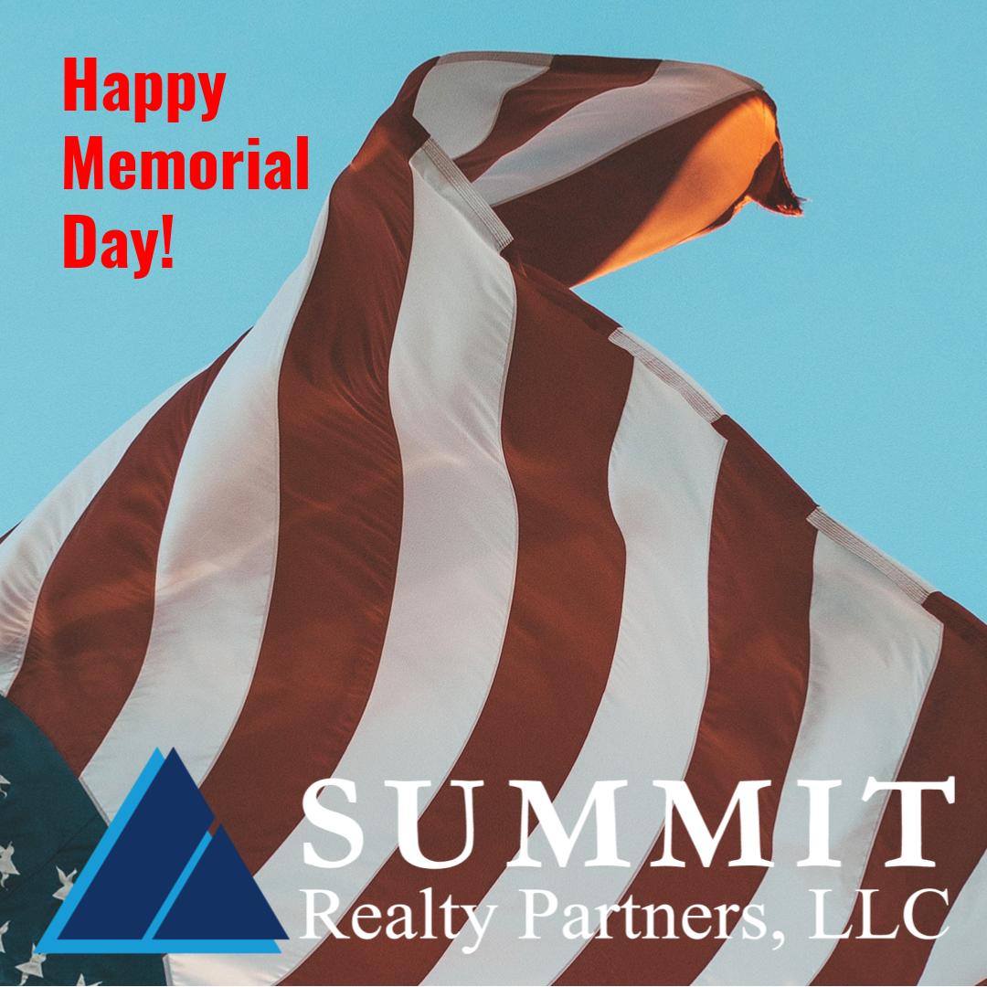 SummitRealtyJax's tweet photo. Happy Memorial Day! Have a safe day and remember to honor our military personnel that gave their lives serving our Country. 
#memorialday #srp #summitrealtypartners #USA https://t.co/I5IXOlXCaz