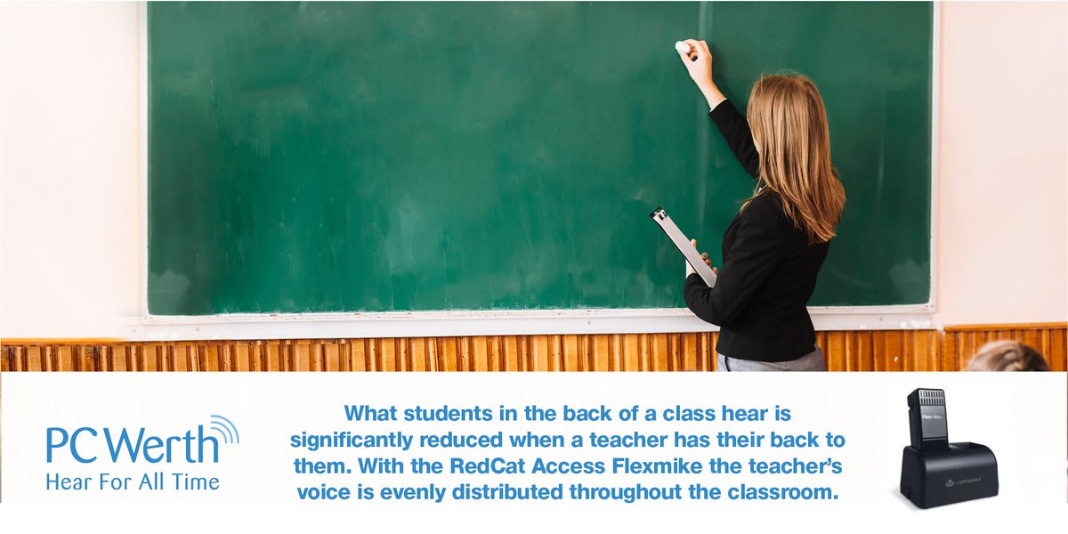 If a teacher has their back to the class, the amount that can be heard in the back row is significantly reduced. Try the simple solution #RedcatAccess wireless microphone, distributing speech evenly throughout the class. Learn more - mailchi.mp/pcwerth/redcat…
#HearForAllTime