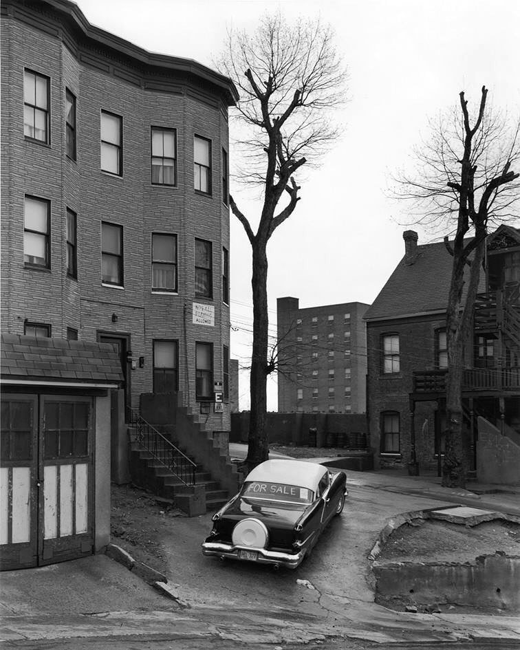 FlakPhoto's tweet photo. Woke up thinking about this image today - One of my favorite pictures: George Tice / Car for Sale, Cliff Street, April 1969. #flakphotorides https://t.co/61Kvnv2osZ