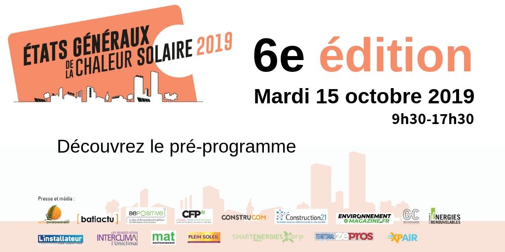 ENERPLAN's tweet photo. #Evenement #EGCS2019 Etats Généraux de la Chaleur Solaire - mar. 15 oct. 2019 @CCI_hdf : Découvrez le pré-programme ! 👉https://t.co/8jra5iyB3l @ademe @GRDF @qualitenr #uniclima #matenvironnement #pleinsoleil @GC_actu https://t.co/2W4fygZWkA