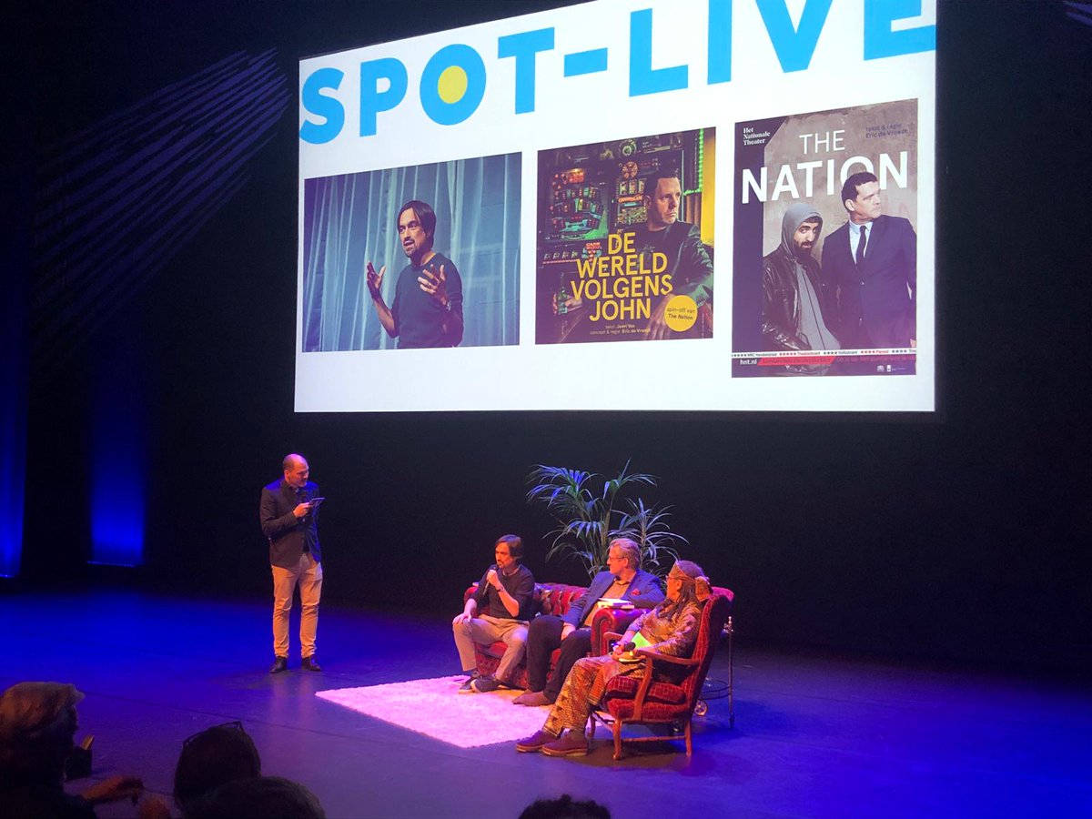 SpotliveNL's tweet photo. Curatoren Eric de Vroedt, Gloria Wekker en Philipp Blom vertellen over hun keuzes voor het programma tijdens #spotlive https://t.co/QMNo5YleAC