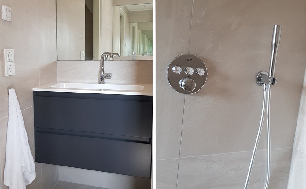 Een kleine badkamer, en toch alle ruimte maximaal benut! De klanten waren geslaagd bij <a href="/Stobastone/">Dirk Jan Ras</a> en Ultrabad heeft de volledige badkamer geplaatst. Bekijk de foto's: tinyurl.com/y2jsccp7