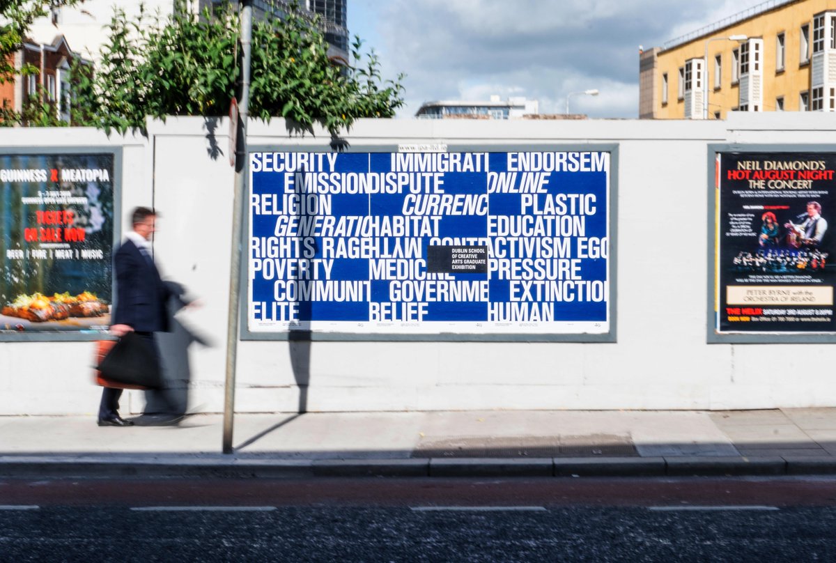 The first billboard for the show found on Church Street this morning. Keep an eye out for more across the city! The show opens this Thursday at 6pm, Tu Dublin City Campus. #thinkingabout