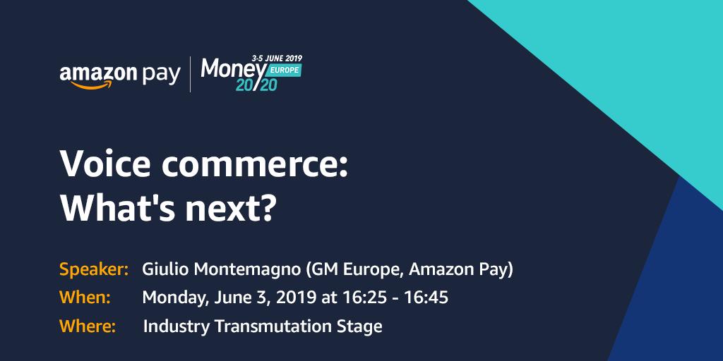 amazonpay's tweet photo. Gain valuable insight on emerging commerce models and the solutions that will enable them, from the digital transformation of PoS terminals to new social commerce models and supply chain finance.

Join us at #Money2020EU: https://t.co/8MVDCAiFXf https://t.co/FR8Zc3bhCo