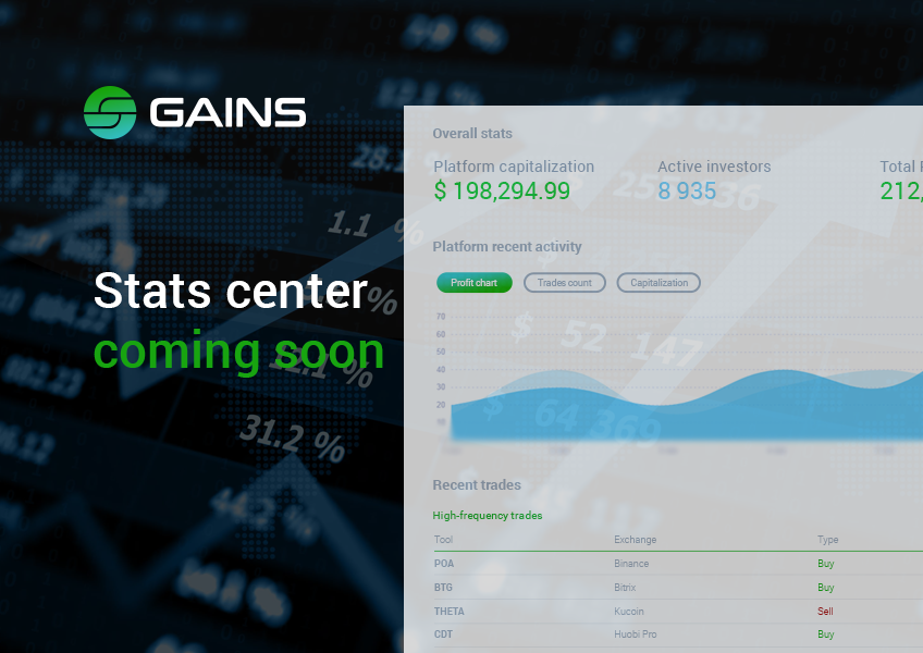 Gains_systems's tweet photo. Within next few days, we will present you a new section in your account - the Statistics Center. #bitcoin #ethereum  #litecoin  #tron #gains  $btc $ltc $trx $eth #cryptocurrencies #Crypto #trading #profit https://t.co/N0pYGLN4F7