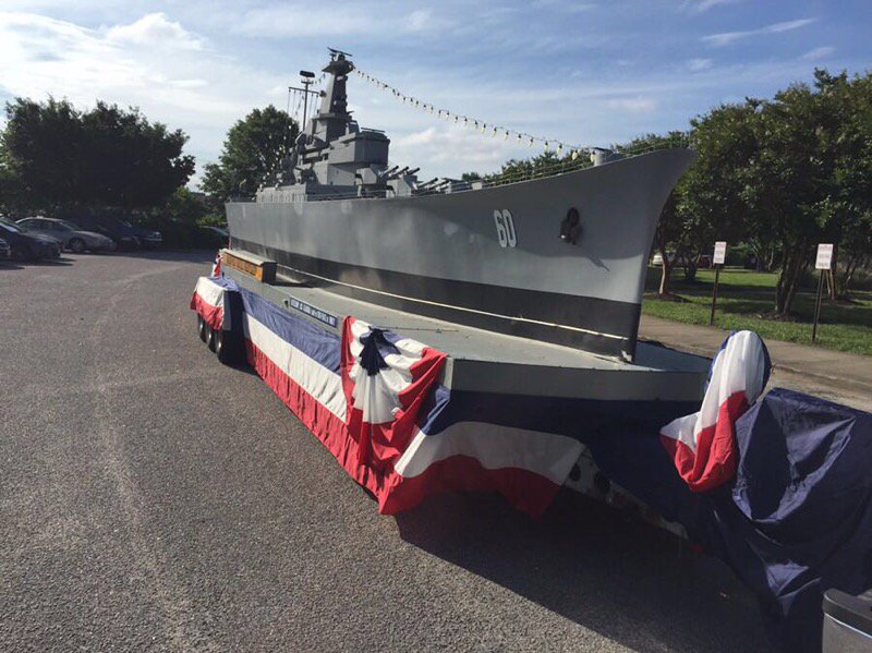 Norfolk Naval Shipyard's USS Alabama (BB 60) Float, Color Guard and Sailors carrying the 50 state flags are preparing for the 135th Annual City of Portsmouth Memorial Day Parade. It starts at 10 a.m. See you there!