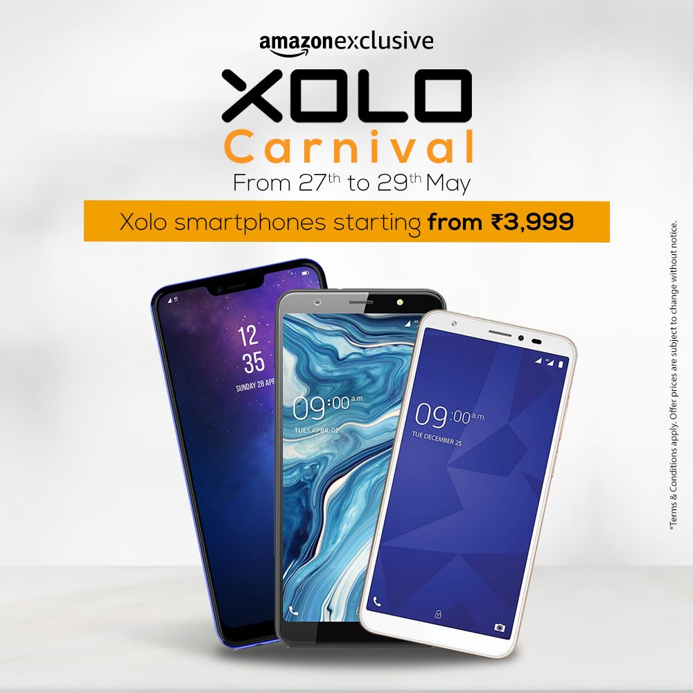 🎉🎉Time to celebrate has come!🎉🎉
Presenting Xolo Carnival, where you can buy Xolo Smartphones for as low as Rs. 3,999 on Amazon. Visit the link to buy now - amzn.to/2VSR7Jo
TnC apply. Limited Period Offer.